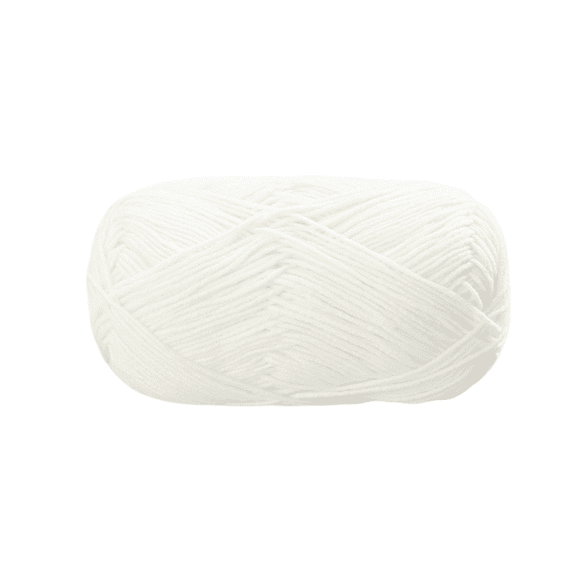 1-Ply 128m Milk Cotton Yarn for Crochet Knitting Amigurumi Weaving, Pure White
