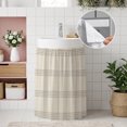 thumbnail image 4 of Grey Checkered Cabinet Curtains 35"W x 35"L, Rustic Farmhouse Buffalo Plaid Sink Skirt for Bathroom Vanity Kitchen Self Adhesive, Dust-Proof Privacy Curtain for Shelves Closet Laundry Room Pantry, 4 of 9