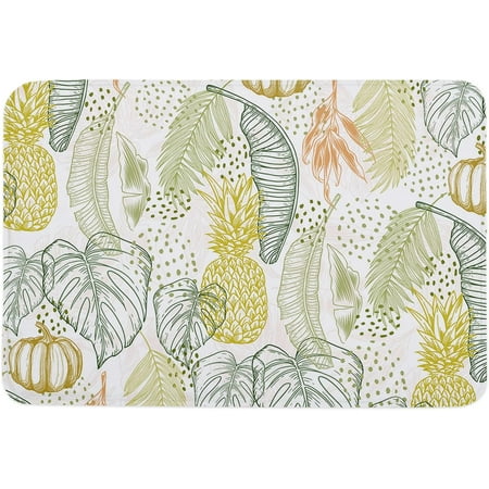 

Monstera Leaf Memory Foam Doormat Anti-Skid Absorbent Indoor Door Mat Soft Floor Mat for Entryway Patio Kitchen High Traffic Areas Decor Pumpkin Pineapple Polka Dots Hand-Painted 24x16 Inch