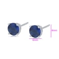 thumbnail image 2 of Finos Aretes Broqueles Con Zafiros 4 Mm Oro Blanco 18k Lam blanco Unitalla, 2 of 7