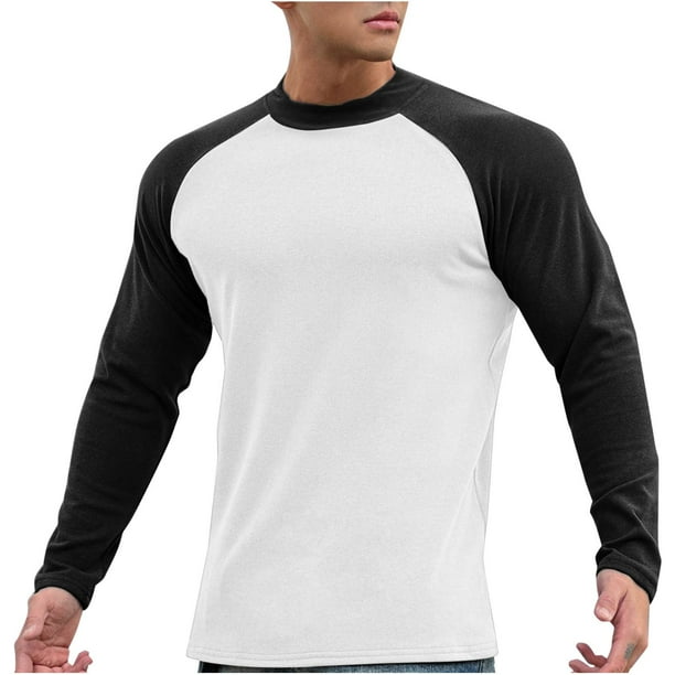 pstuiky camisas de manga larga para hombre, Suéter informal de moda para hombre, color liso, manga larga y cuello redondo. Tops de talla grande para hombre xl