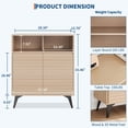 thumbnail image 2 of Modern Fluted Sideboard Buffet Cabinet - Adjustable Shelves & Large Storage - Natural Wood Color - Versatile for Dining Room, Kitchen, Entryway, Living Room - 2-Pack, 2 of 8
