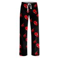 thumbnail image 4 of Spider Hero Halloween Pants Women's Lounge Pajama Pants Loose Fit Casual Drawstring Elastic Waist Sleep Pants Graphic Printed Home Sleepwear Soft Cozy Lounge Trousers, Watermelon Red, XXL, 4 of 5