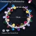 thumbnail image 3 of Gorgeous Round Colorful Cubic Zirconia Dancing Party Bracelets for Women Jewelry, 3 of 8