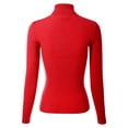 thumbnail image 4 of Made by Olivia Women's Solid Long Sleeve Ribbed Turtleneck Sweater Knit Top, 4 of 4