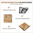 thumbnail image 4 of Outdoor Deck Tiles | 10-Pack 12"x12" Checker Interlocking Acacia Hardwood for Patio Pool Balcony | Mustard Yellow, 4 of 8