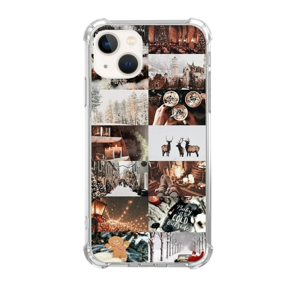 Winter Collage Case Compatible with iPhone 14,Aesthetic Art Design TPU Bumper Cover Case