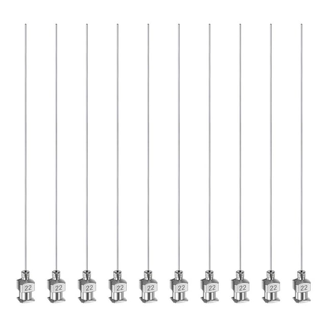 Uxcell 10 Pcs Aiguilles de Distribution en Acier Inoxydable 22G, Tube d'Aiguille de Colle 4 Pouces Embout Émoussé