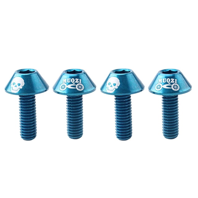 Paquete de 4 Tornillos M6 de Aleación de Aluminio de 15 Mm para MTB, Bicicleta de Montaña, Bicicleta, Soporte para Botella, Soporte para Manillar, Tor Azul Soledad Pernos de la jaula de la botella de agua