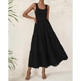 thumbnail image 2 of Vestido BTFBM para mujer con ojales de verano, midi, sin mangas, negro, 2 of 9