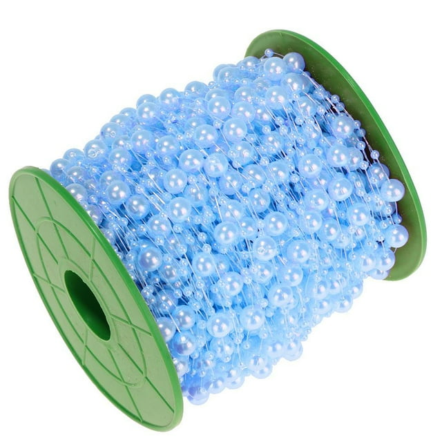 simhoa 60m Colourful Faux Pearls Acrylic Beads String Garland Party Wedding Baby Shower Blue