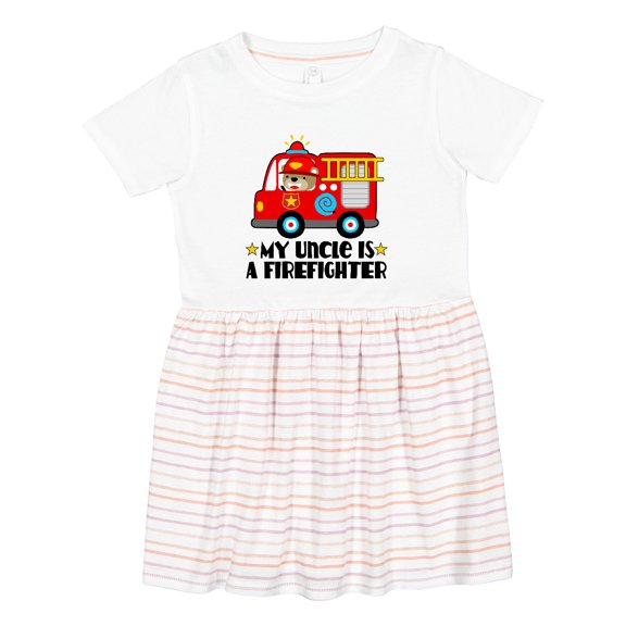 Inktastic Fireman Uncle is a Firefighter Girls Toddler Dress