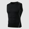 thumbnail image 1 of Camiseta sin mangas de compresión para hombre, sin mangas, de secado rápido, mallas ajustadas, Top F Abanopi Hombres chaleco deportivo, 1 of 7