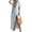 Light Blue #12, variant on Women's Summer Striped Splited Maxi Casual Dress Short Sleeve V Neck Split Hem Boho Beach Vacation Dresses L
