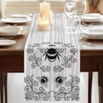 thumbnail image 3 of Vintage Bees Crowns Table Runner, Retro Leaves Rings Gray Wooden Washable Cotton Linen Table Runners 90 Inches Long, Dresser Scarf Runner for Dining/Coffee/Kitchen/Hallway Tables 13''x90'', 3 of 9