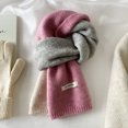 thumbnail image 3 of Thermal Scarf Super Soft Patchwork Color Windproof Ultra-Thick Washable Keep Warm Polyester Autumn Winter Women Thermal Scarf Neck Wrap for Lady, 3 of 7