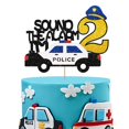 thumbnail image 1 of Cake topper SUPERLUBY Policía 2.º cumpleaños con brillo, 1 of 6