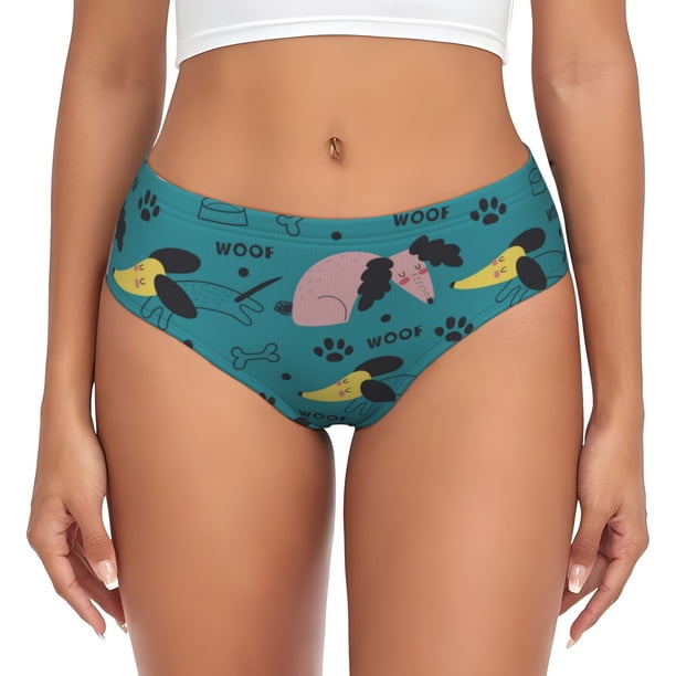 Fotbe Dachshund Dog Calzones Estampados para Mujer – Ropa Interior de Algodón, Cómoda, Suave y Elástica-4X-Large