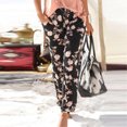 thumbnail image 3 of frariair Pants for Women Trendy High Waist Printing Easy Trousers Long Boho Beach Pockets Black, 3 of 8