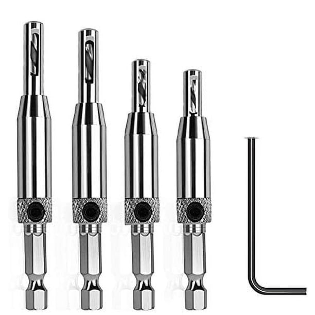 Juego de herramientas de carpintero de acero de alta velocidad Excellence, equipado con brocas con bisagras autocentrantes para una precisión inigualable en carpintería, con resorte para mayor