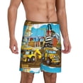 thumbnail image 2 of Gaeub Different Construction Site Vehicles Print Men's Pajama Shorts,Sleep Shorts for Men,Pajama Bottom Pants,Men Pjs Bottoms pants with Pockets-X-Large, 2 of 6