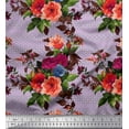 thumbnail image 1 of Soimoi Silk Fabric Geometric,Leaves & Peony Floral Printed Fabric 1 Yard 42 Inch Wide, 1 of 3