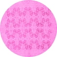 thumbnail image 1 of Ahgly Company Indoor Round Abstract Pink Modern Area Rugs, 8' Round, 1 of 4