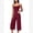 Wine Red, variant on IDOPIP Workout Sets for Women Two Piece Halter Tank Top Sports Bra Matching Wide Leg Capri Flared Gauchos Pants Gym Cropped Leggings Athletic Running Work Yoga Pilates Outfits