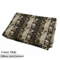 thumbnail image 5 of Brown Floor Pillow Lounger Cover, Coffee Typography Hearts and Beans on Abstract Striped Grungy Backdrop in Brown Tones, Nap Mat Printed Fabric Case for 5 Pillows, 88" x 36", Brown, by Ambesonne, 5 of 5