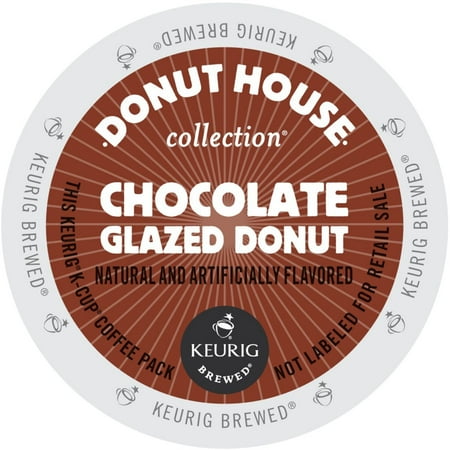 Donut House Collection Chocolate Glazed Donut Coffee, K-Cup Portion Pack for Keurig Brewers