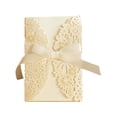 thumbnail image 1 of 10PCS Hollow Out Wedding Invitations Cards with Envelopes Bowknot For, 1 of 8