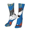 thumbnail image 6 of Fuzoiu Shark With Sunglasses and Lobste Print Crew Socks,Casual Athletic Gym LightWeight Thin Socks,Casual Crew Socks for Men Woman,Calf Length Crew Socks, 6 of 7
