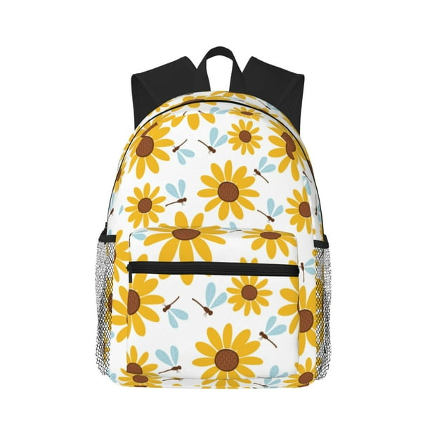 Disketp Sunflowers Mochila Ligera Clásica con Múltiples Bolsillos, Mochila Casual para Hombre y Mujer, Ideal para Escuela, Trabajo y Viajes