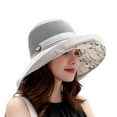 thumbnail image 1 of Qarigey Sombrero para el sol para mujer, sombreros de pescador plegables de verano, gorra de ala ancha de malla, Protector solar, transpirable Sombreros Gris tamaño libre, 1 of 6