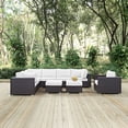 thumbnail image 6 of Modway Convene 9 Piece Outdoor Patio Sectional Set in Espresso White, 6 of 6
