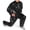Black-B, variant on FRSASU Heavy Duty Sauna Suit for Men Women Weight Loss Exercise Slim Gym Fitness Workout Durable Sweat Sauna Suits Black-B