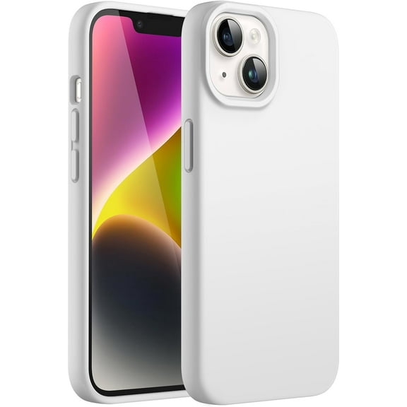 Silicone Case for iPhone 14 Plus 6.7-Inch, Silky-Soft Touch Full-Body Protective Phone Case, Shockproof Cover with Microfiber Lining (Starlight)