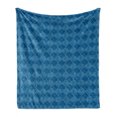 thumbnail image 1 of Abstract Soft Flannel Fleece Throw Blanket, Simple Dots Rhombuses Inspired Pattern Calm Tones Illustration, Cozy Plush for Indoor and Outdoor Use, 60" x 80", Sea Blue and Pale Sky Blue, by Ambesonne, 1 of 5