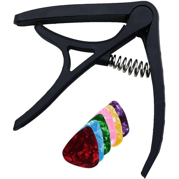YQHWQ Guitar with 6 Guitar Picks, for Acoustic Guitar Ukulele,Guitar with Tuner Clip-On Tuner Guitar Accessories,Guitar Clip Quick-Change Clamp for Guitars Ukulele Mandolin and Banjo