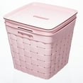 thumbnail image 3 of Your Zone Large Wide Weave Stacking Bin, Pink, 4/Case, 3 of 7
