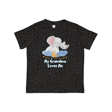 

Inktastic My Grandma Loves Me Cute Elephants Clouds Moon and Stars Gift Toddler Boy or Toddler Girl T-Shirt