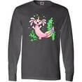 thumbnail image 3 of Inktastic Axolotl Unicorn with Rainbow Tail, Bubbles and Seaweed. Long Sleeve T-Shirt, 3 of 5
