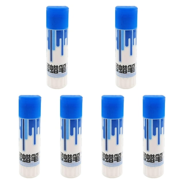 crayón para marcar ganado,crayón para marcar identificación de ganado,clasificación de clasificación marcador de ovejas de vacas de cerdos altamente 6 piezas azul Seis crayones marcadores azules con tapa en vista frontal centrada; cuerpo blanco con motivo de goteo azul, base blanca, tamaño 11.3 cm x 2.8 cm. Indicados para identificación y clasificación de ganado en superficies húmedas o secas; suelen usarse también para marcas temporales en corrales.
