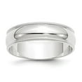 thumbnail image 5 of 14K White Gold 6mm Light Weight Milgrain Half Round Band Ring Size 10, 5 of 7