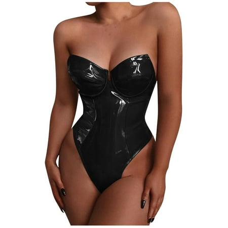 

TOYFUNNY Sexy Leath New Jumpsuit Bodysuit Teddy Underwear Sleepwear Lingerie Underwear