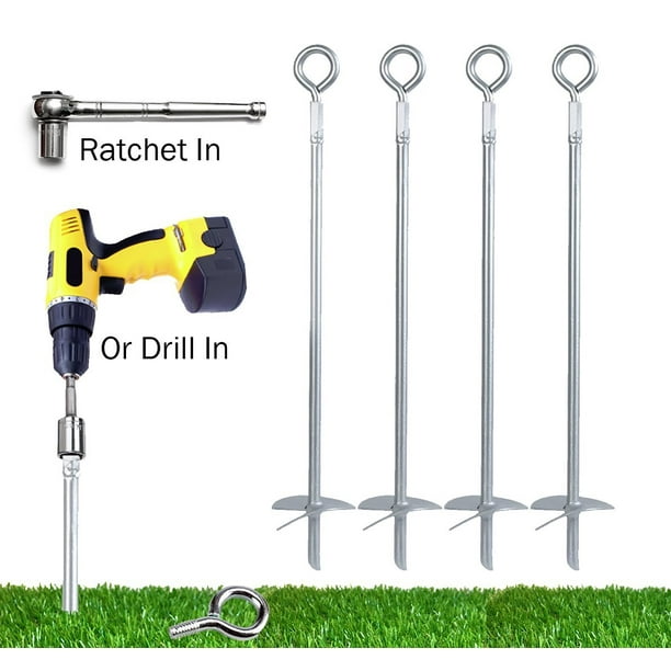 Powerful 8Piece Earth Auger Shed Anchors Kit 1000 LBS Pressure