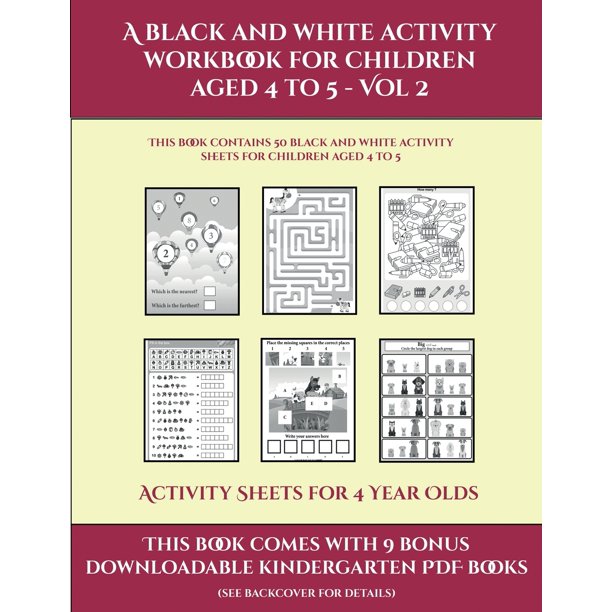 Activity Sheets for 4 Year Olds: Activity Sheets for 4 Year Olds (A