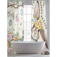 thumbnail image 4 of Beige Easter Bunny Sheer Curtains 108 Inch Length 2 Panels Set, Spring Easter Eggs Floral Wooden Voile Window Treatment Semi Sheer Long Curtains Drapes for Bedroom/Living Room/Kitchen 52"x108"x2, 4 of 7