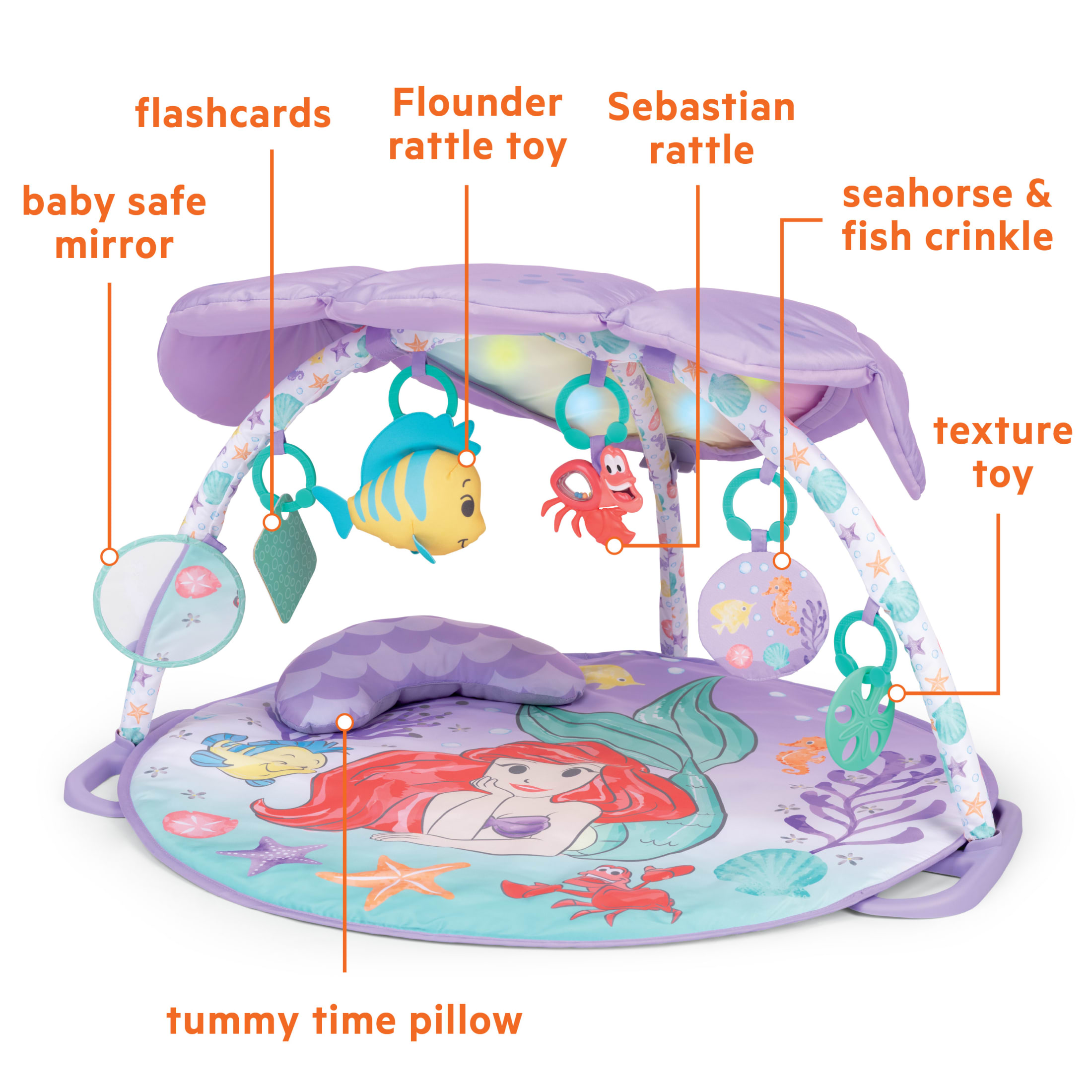Bright Starts Disney Baby Little Mermaid Activity Gym & Play Mat photo 3