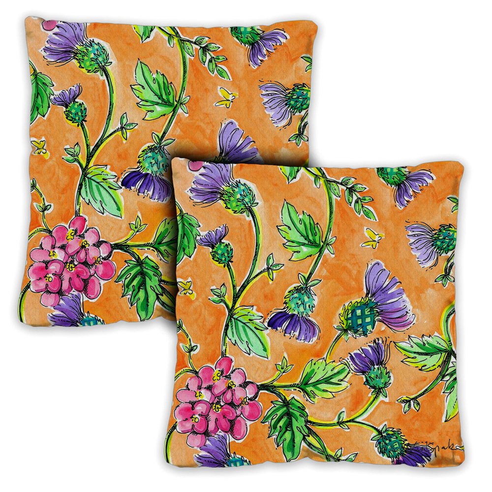 Toland Home Garden Wild Thistle 18 x 18 Inch Indoor/Outdoor Pillow Case
